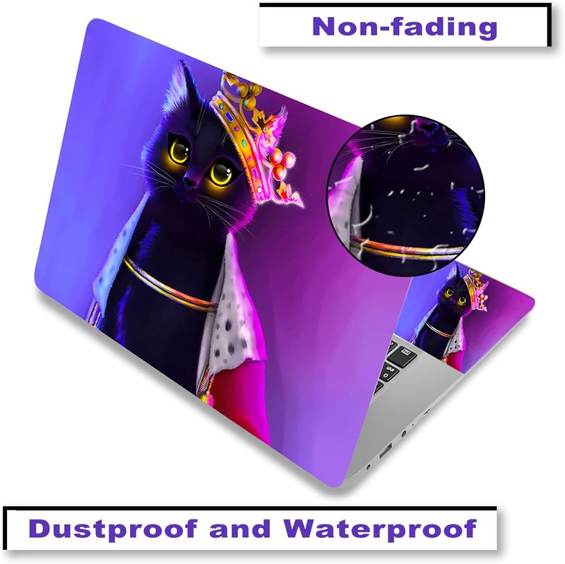 ARTSO 12 13 14 15 15.4 15.6 Inches Laptop Skin Sticker Decal Universal Netbook Skin Sticker Reusable Soft Notebook Art Protector Cover Decal, Purple Cat - Image 3